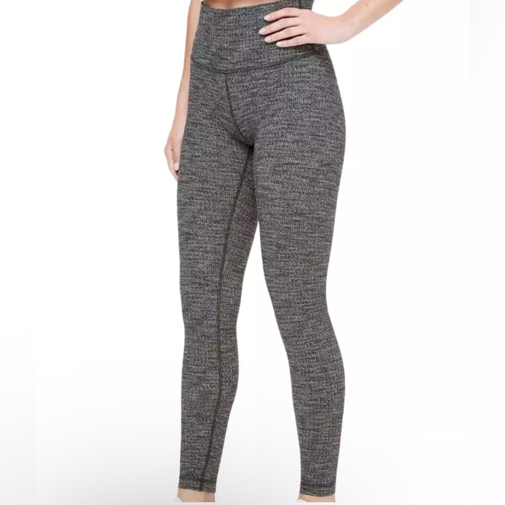 LULULEMON Womens Leggings Sz 4 Wunder Under High Rise 31” Heather Black